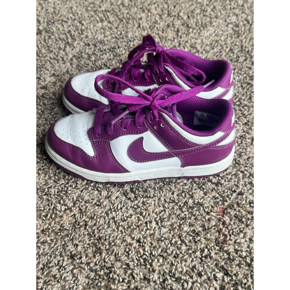 Nike Dunk Low “Viotech White” Kids Sneakers Size 13C Purple White